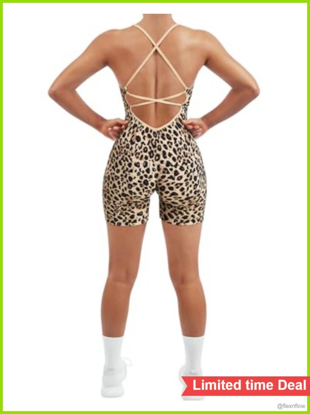 Women Strappy Backless Workout Romper Seamless Jumpsuit Padded Sports Bra